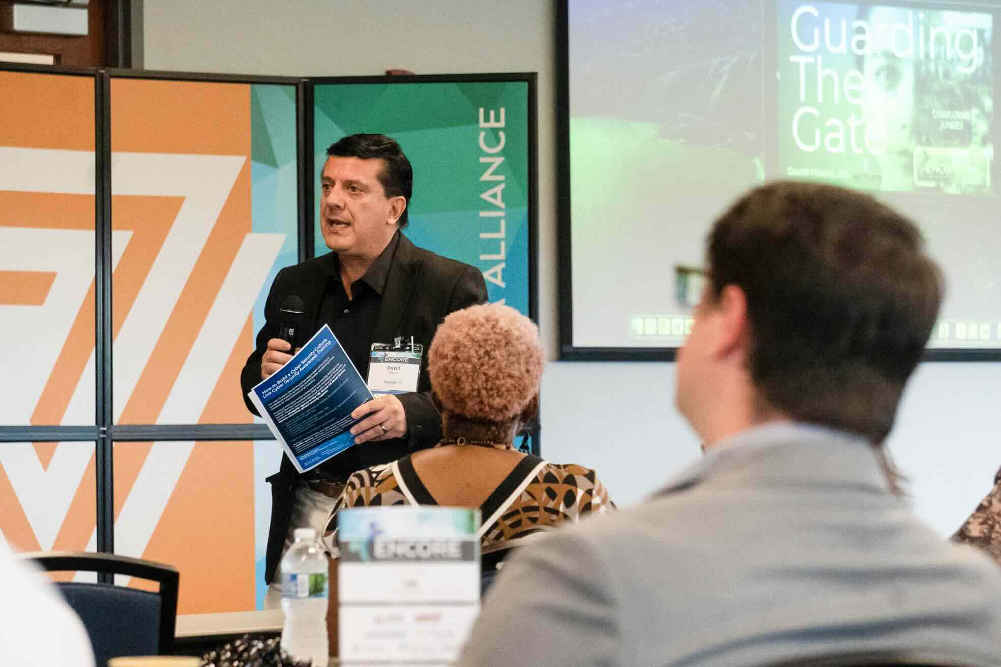 David Dean Mauro speaking at a live cybersecurity training